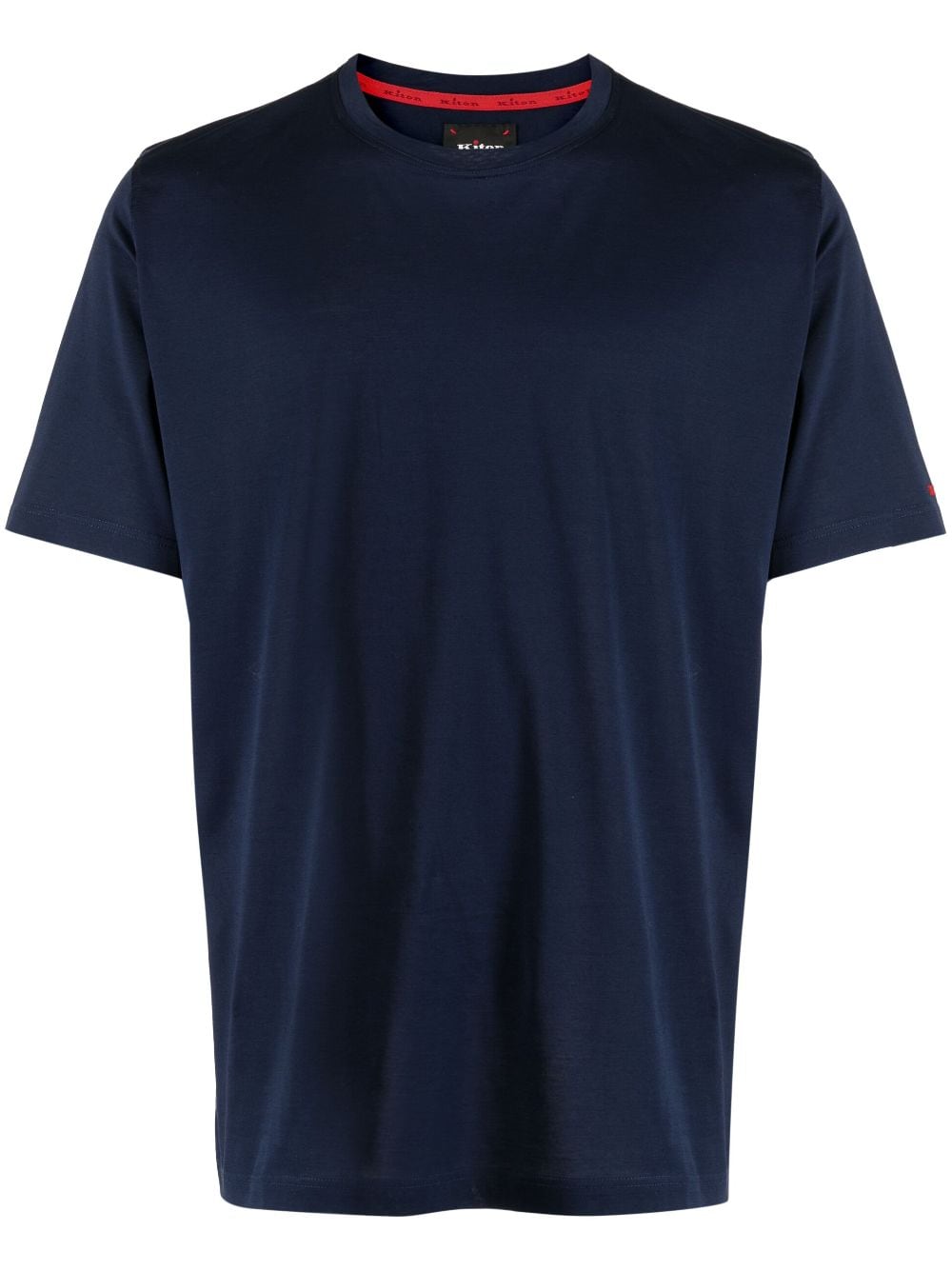 Shop Kiton Logo-embroidered Short-sleeve T-shirt In Blau