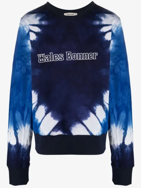 Wales Bonner tie-dye logo-embroidered sweatshirt