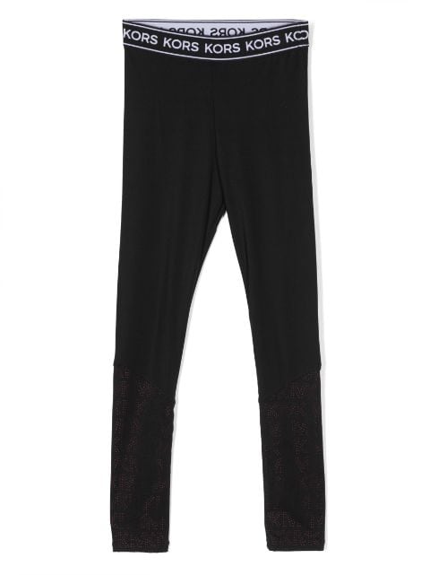 Michael Kors Kids logo-waistband panelled leggings