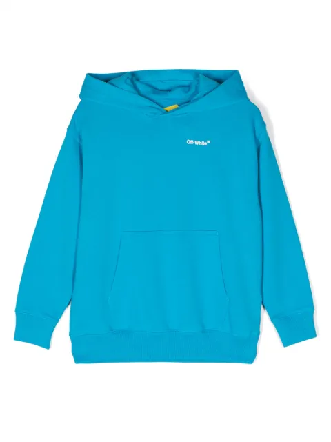 Off-White Kids logo-print organic cotton hoodie