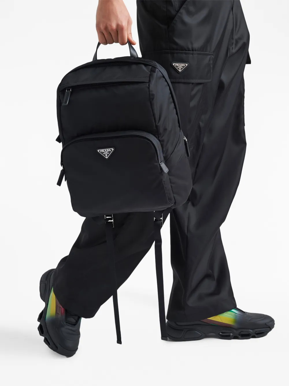 PRADA◇バックパック/2VZ135/リュック/ナイロン/BLK/ブラック/中古 - メンズバッグ