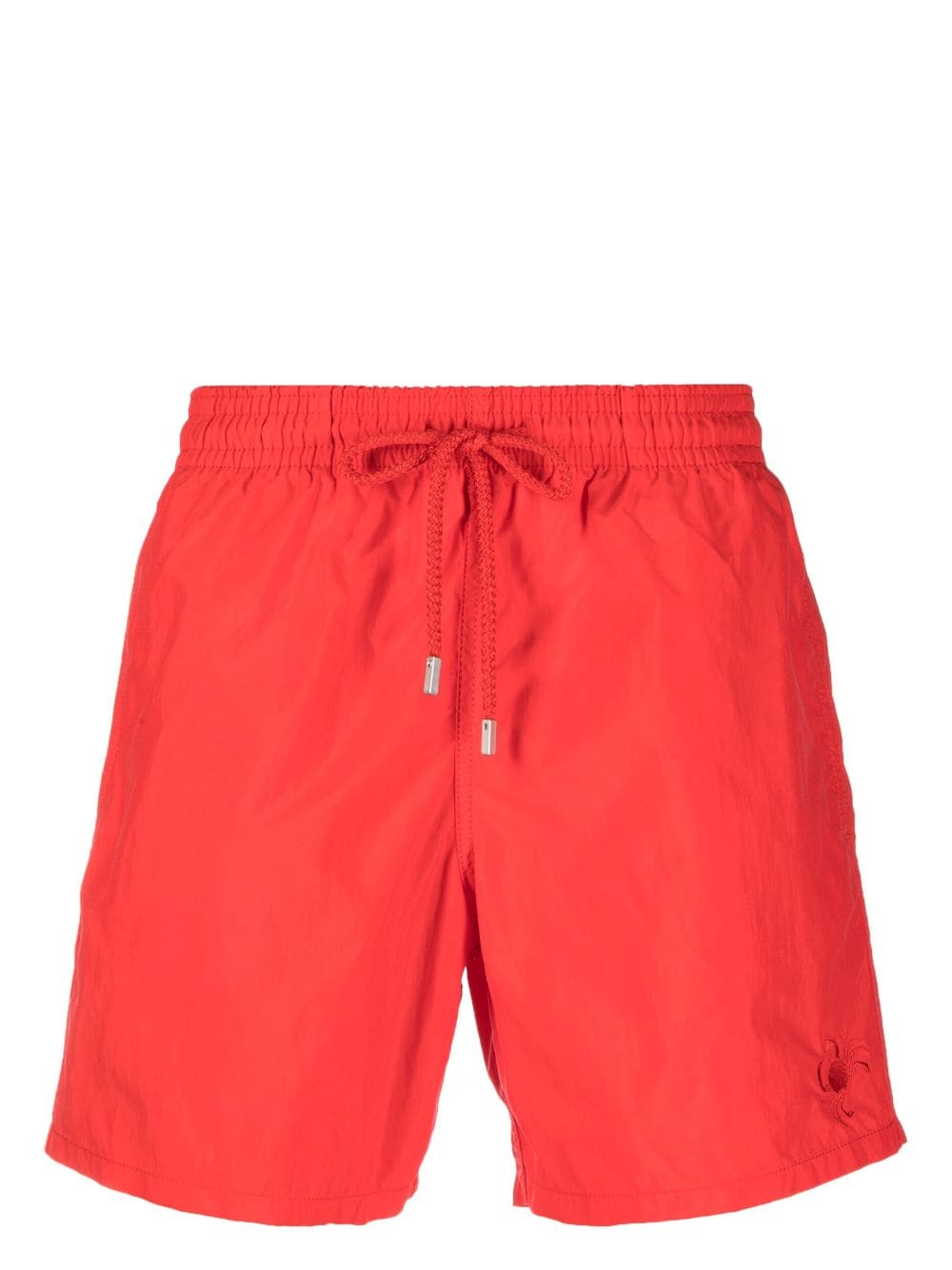 Vilebrequin Logo-patch Drawstring Swim Shorts In Red