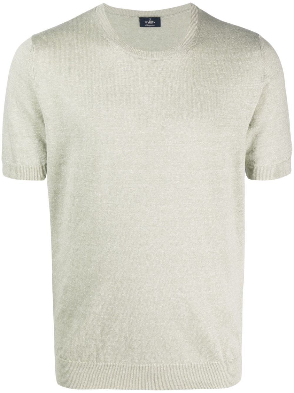 ribbed-trim marl-knit T-shirt