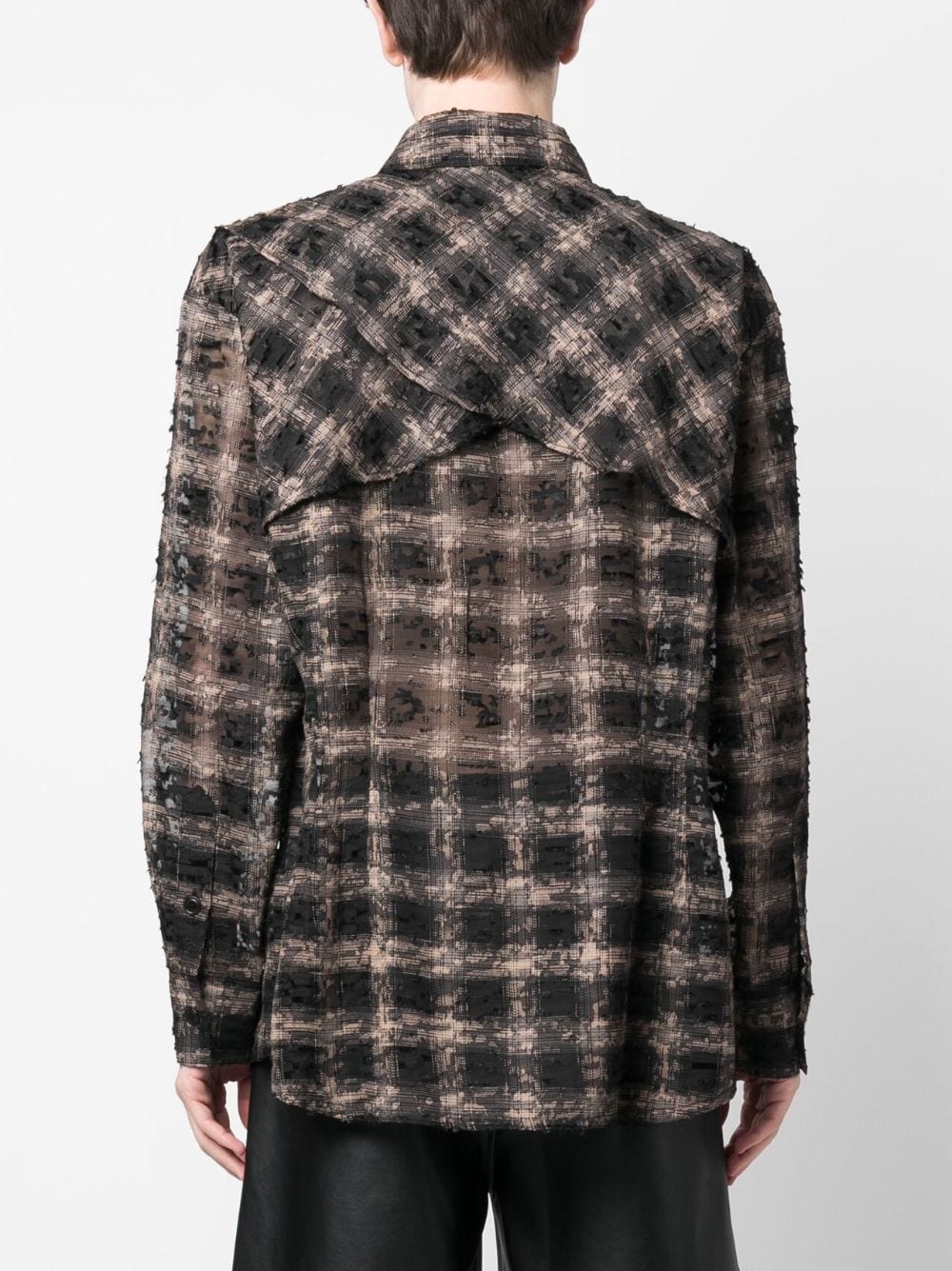 Shop Andersson Bell Distressed-finish Checked Shirt In Schwarz