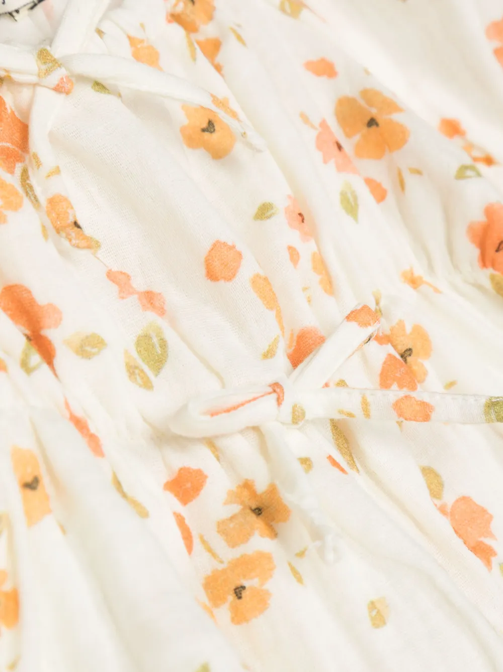 The New Society Floral-print Cotton Crop Top In Neutrals