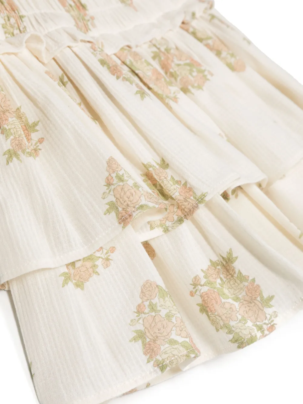 The New Society Floral-print Layered Skirt In Neutrals