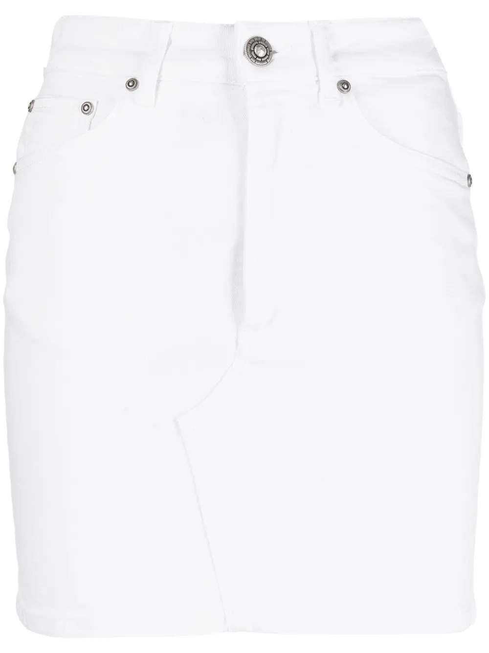 dondup chemise en jean à patch logo - blanc