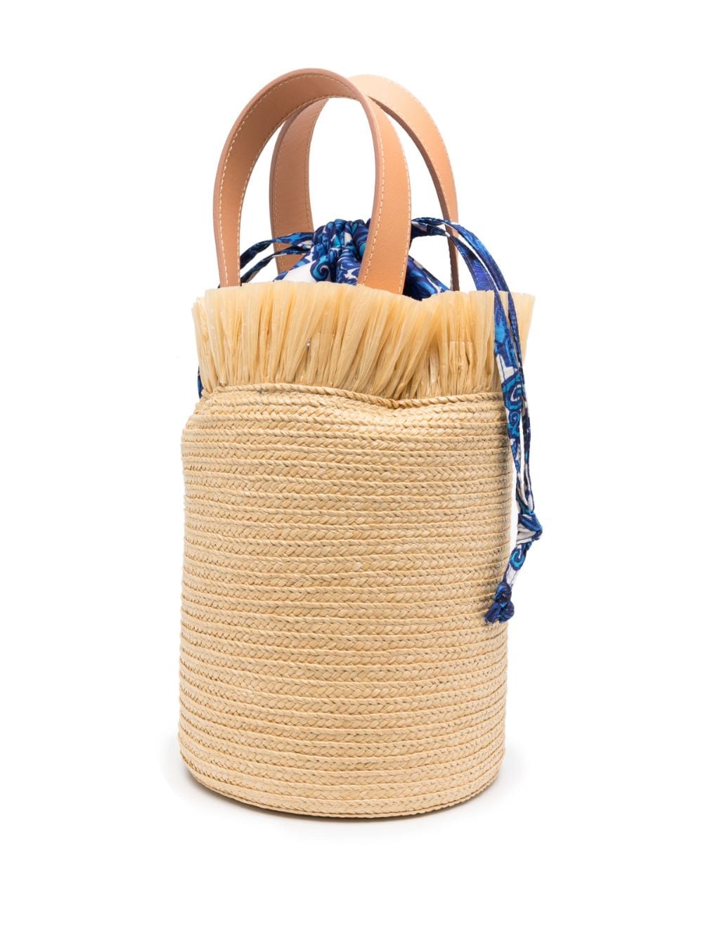 La DoubleJ Fringe Secchiello Raffia Bucket Bag - Farfetch