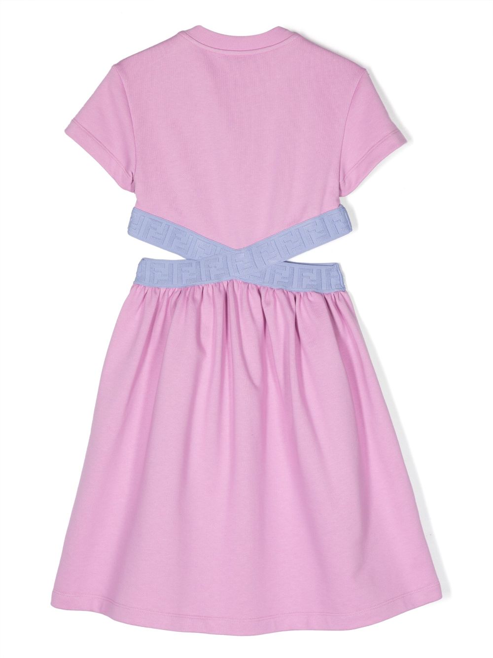 Shop Fendi Cut-out Flared Dress In Pink