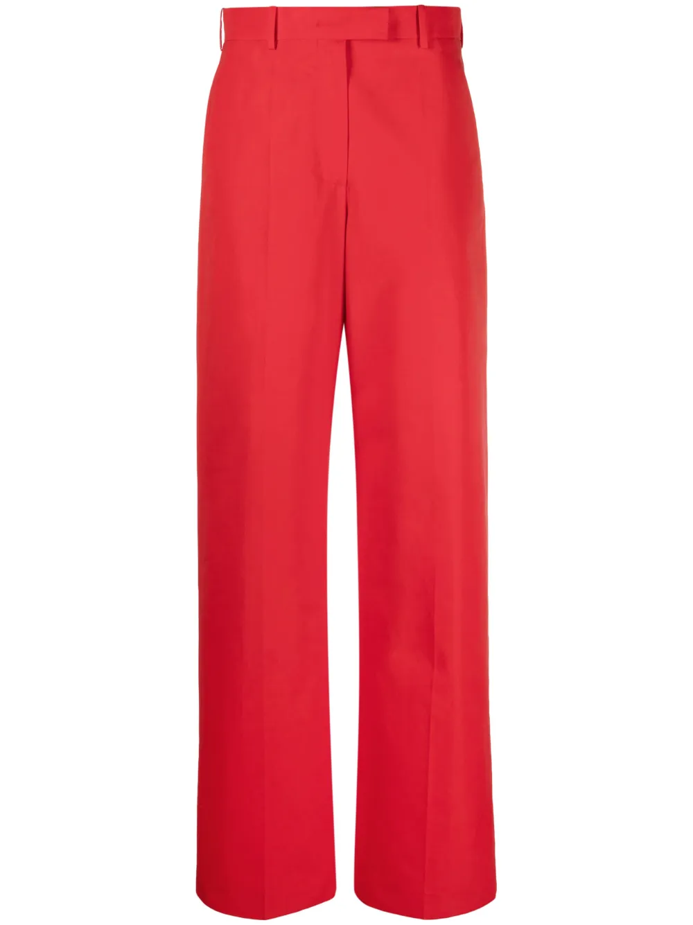 Valentino Silk And Wool-blend Crepe Straight-leg Pants In Red