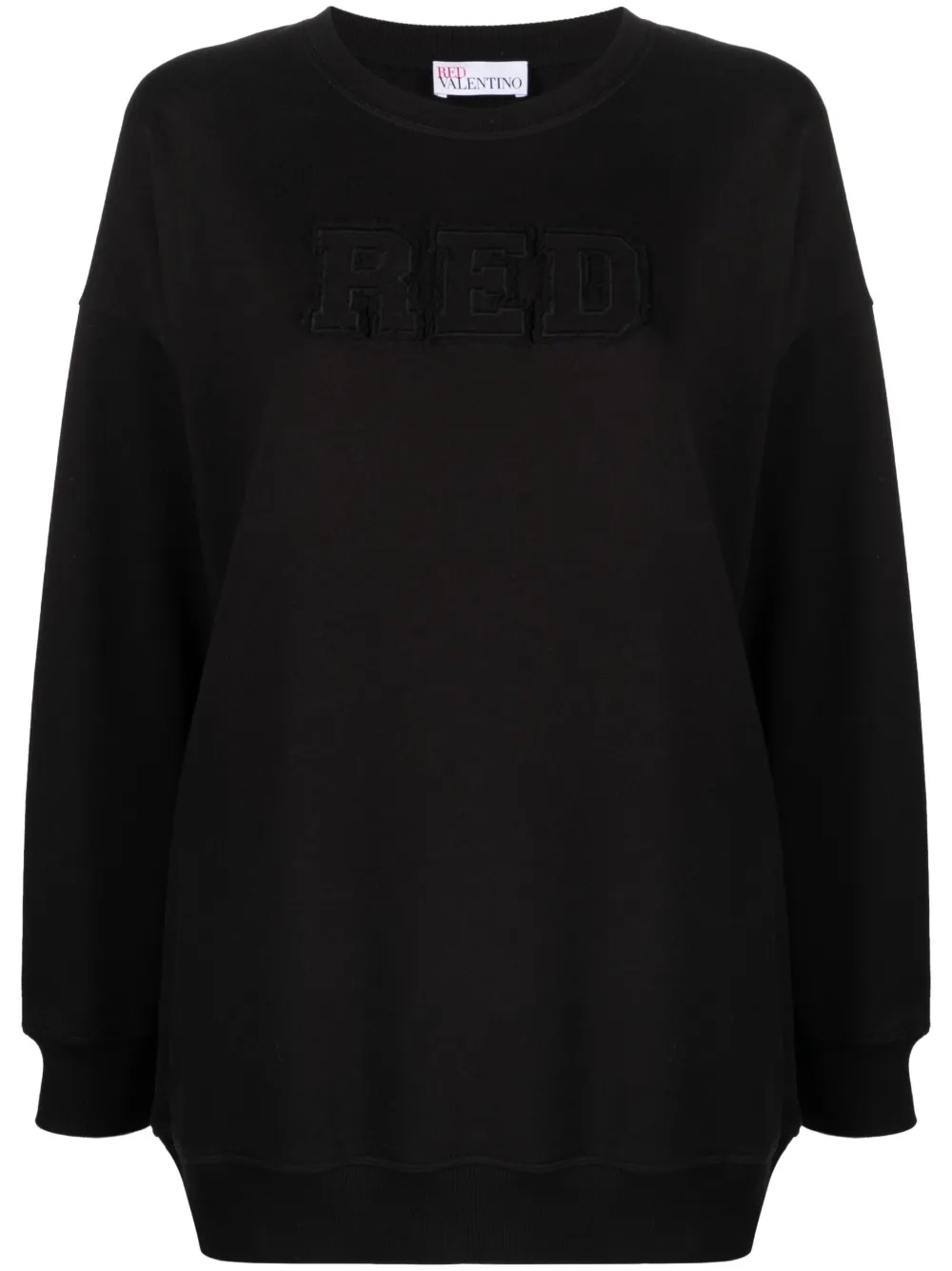 RED Valentino logo-embroidered long-sleeve sweatshirt - Black