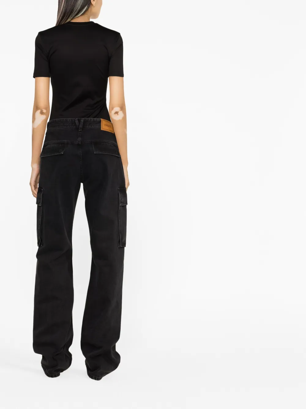 Cheap Versace Crystal Medusa logo cotton T-shirt Women