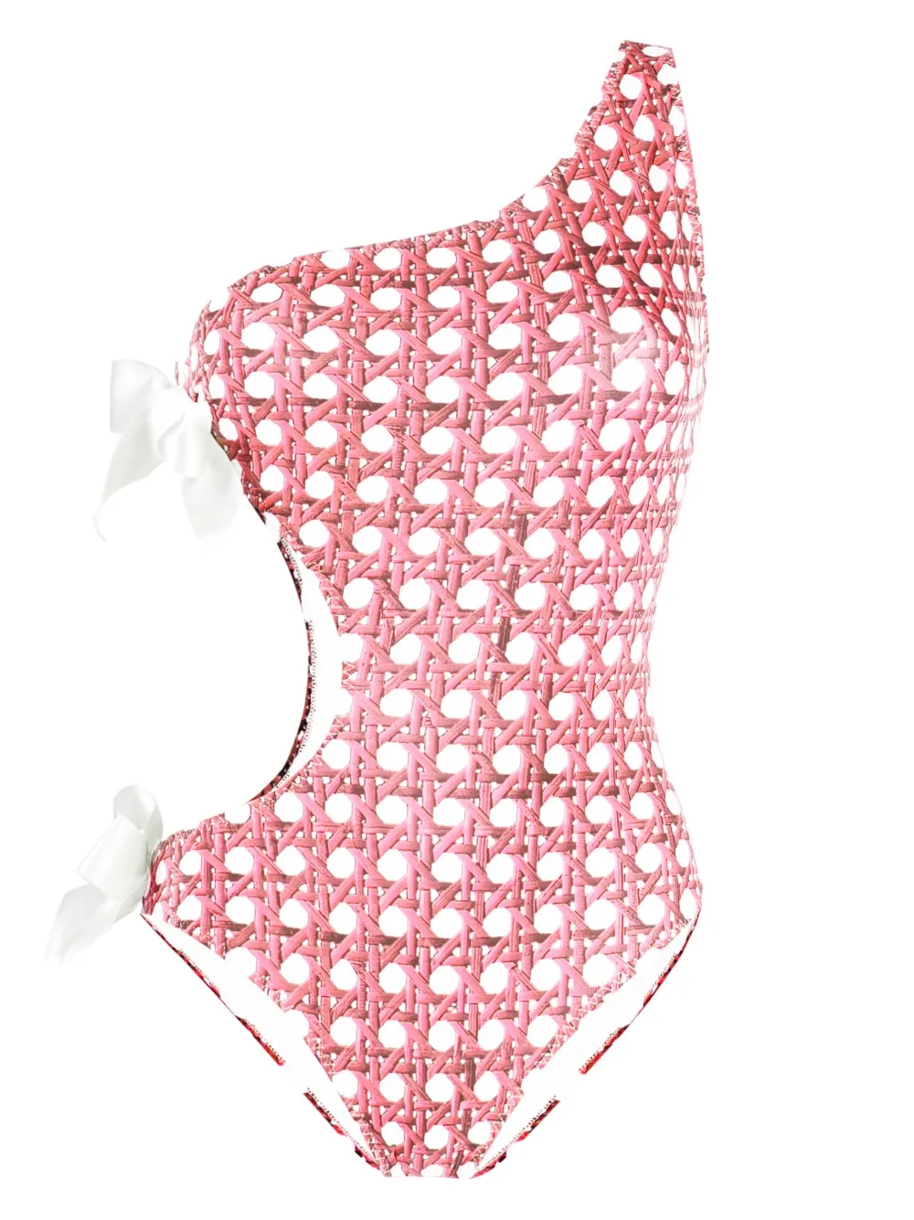 Giambattista Valli Treillage-print one-shoulder swimsuit