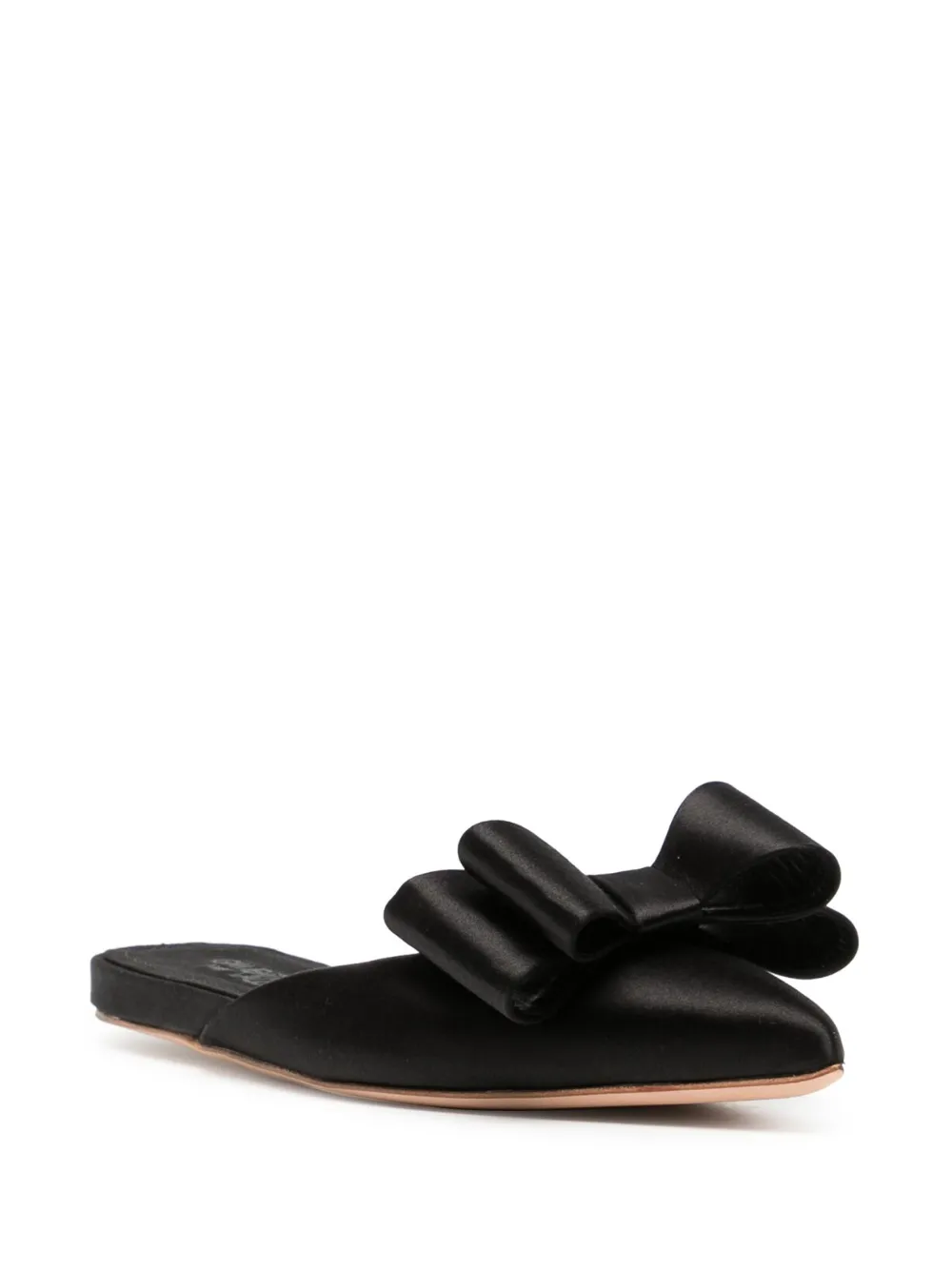 Giambattista Valli Pop Bow satijnen sandalen - Zwart