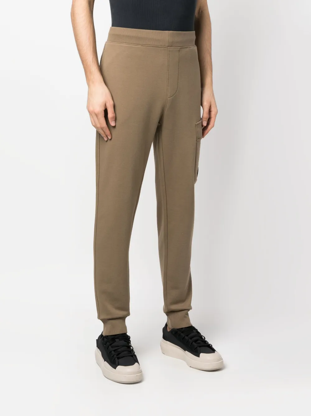 C.p. Company Side Logo-patch Track Pants In Brown