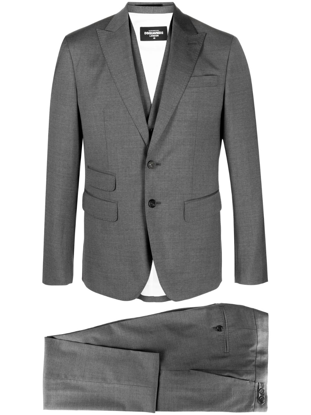 Dsquared2 Single-breasted Cotton-wool Suit In Gray