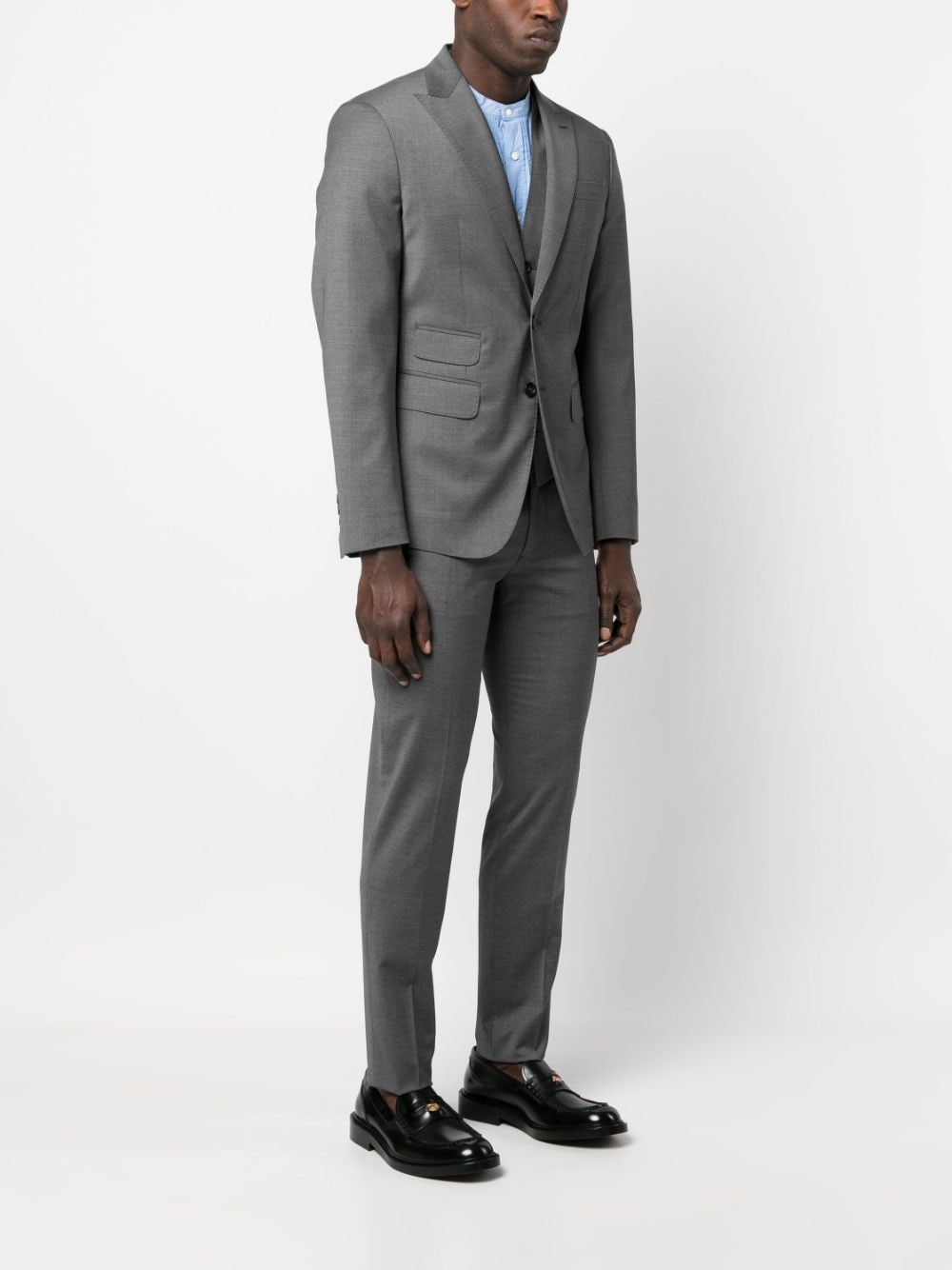 Shop Dsquared2 Single-breasted Cotton-wool Suit In Grey