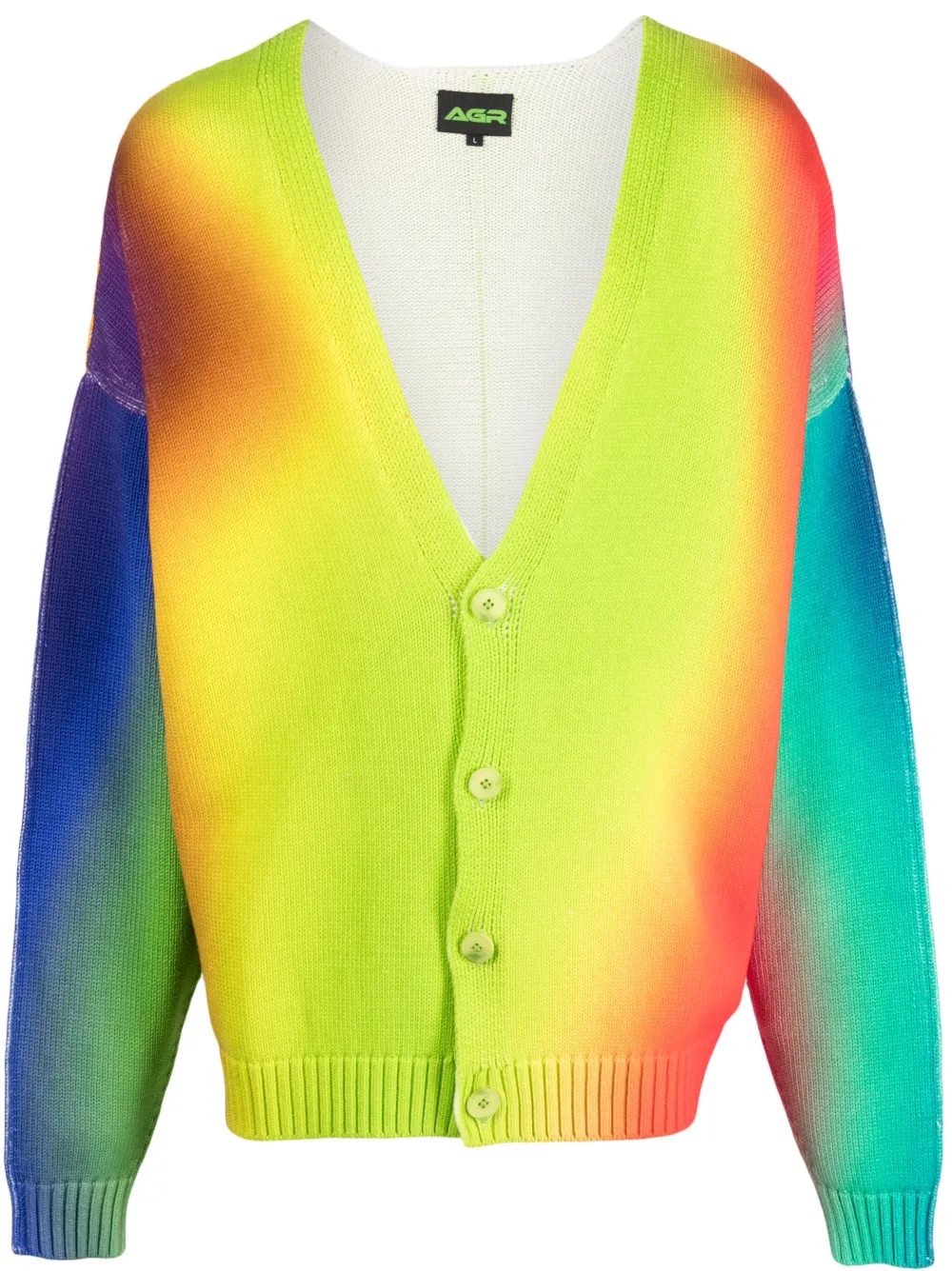 Agr Gradient-effect Long-sleeve Cardigan In Grün