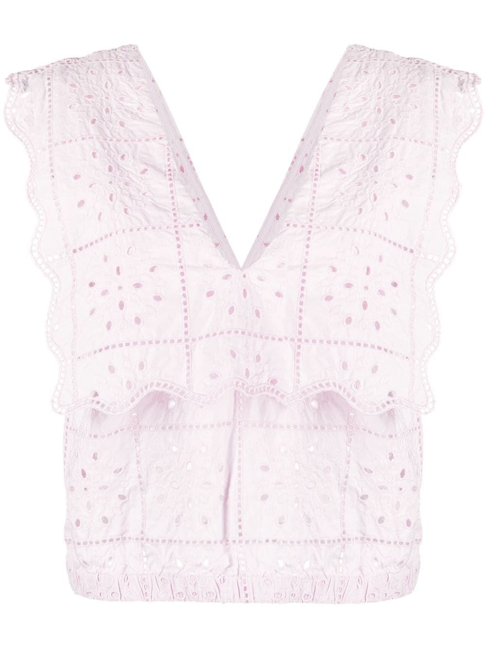 Ganni Broderie Anglaise Top In Pink