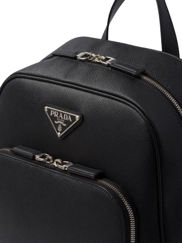 Prada Saffiano Leather Triangle Bag in Black for Men