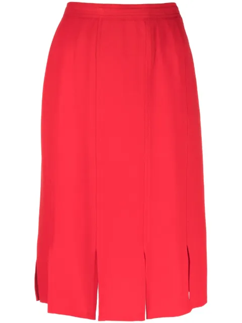 Saint Laurent Pre-Owned 1980s slit detailing straight-cut skirt
