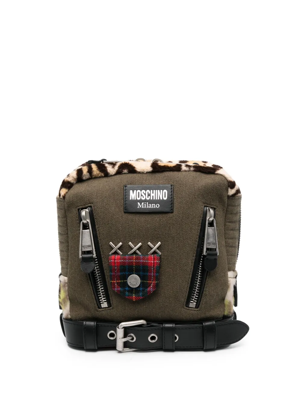 Moschino logo-patch shoulder bag