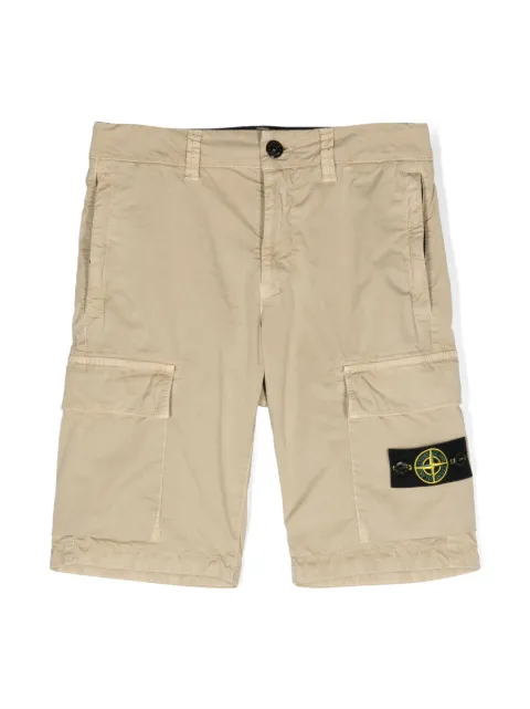Stone Island Junior logo-patch cargo-pocket shorts
