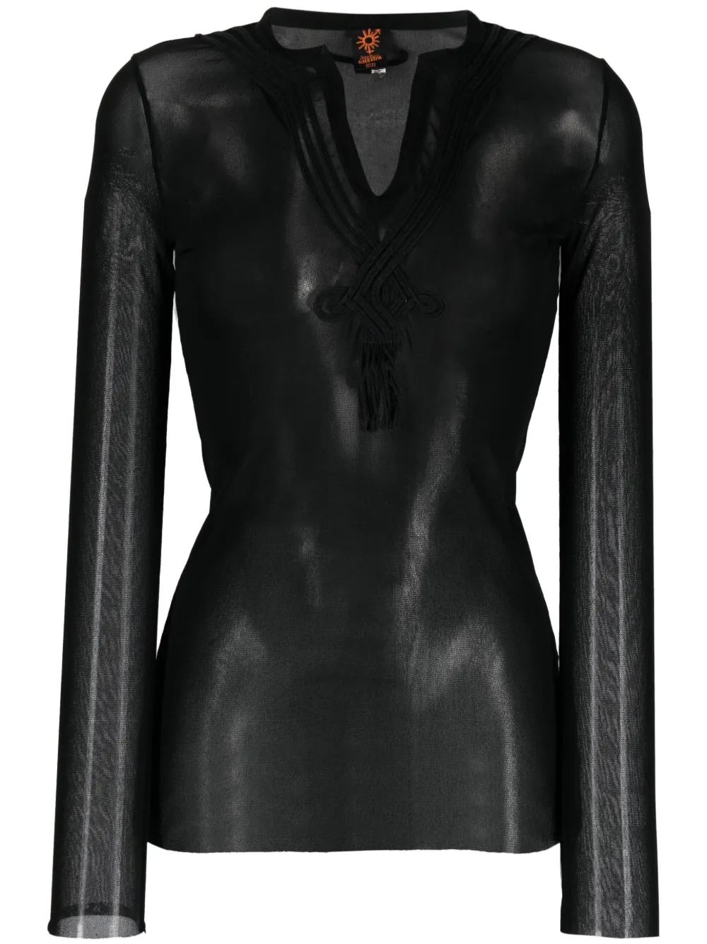 Jean Paul Gaultier Pre-Owned 2000s appliquée detailing sheer top
