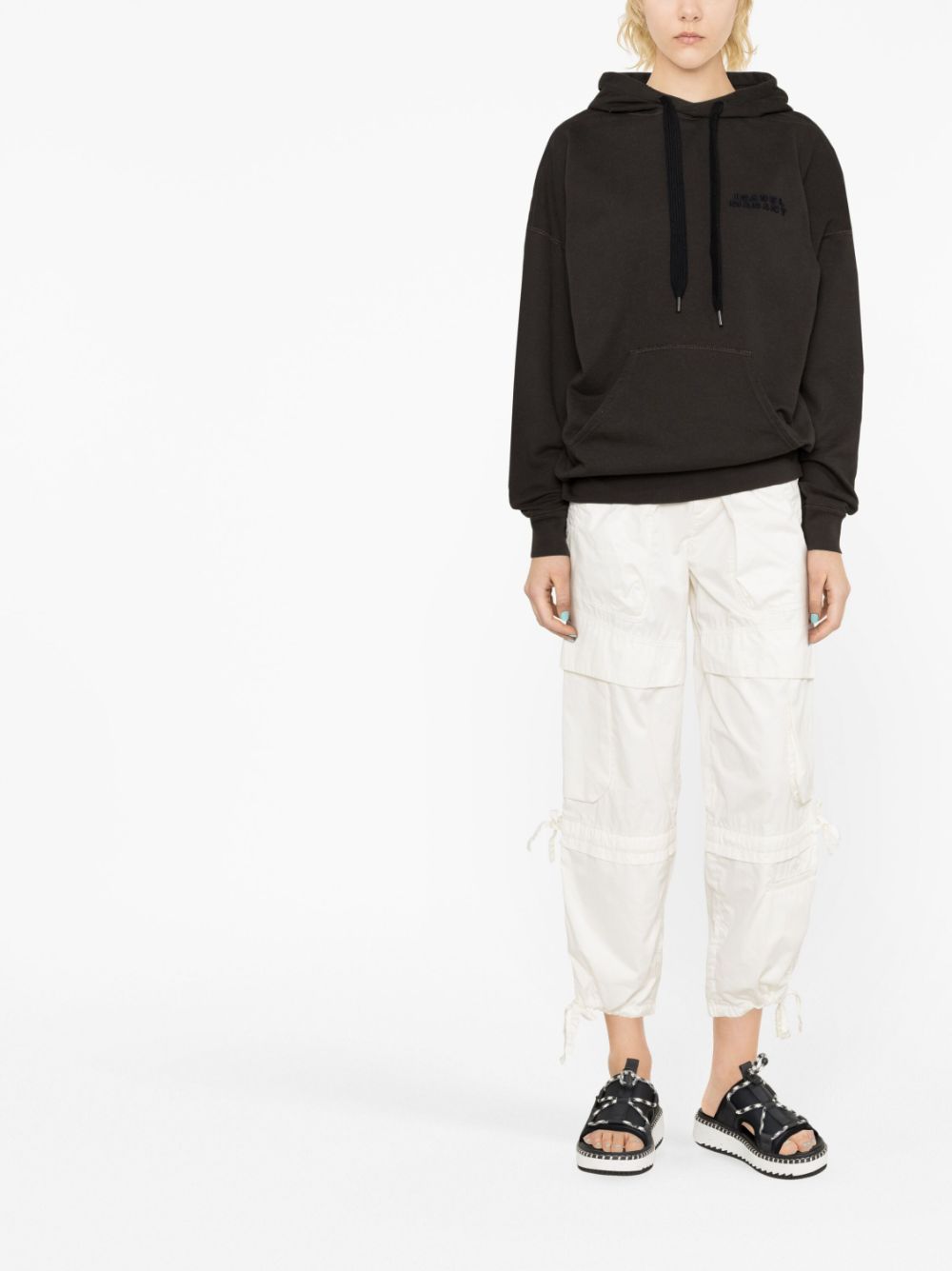 Shop Isabel Marant Relaxed-fit Logo-print Hoodie In Schwarz