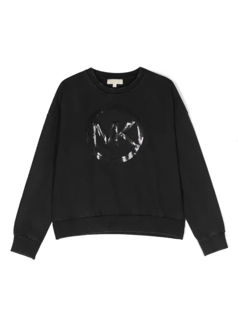 Michael Kors Kids sequin logo-detail cotton sweatshirt