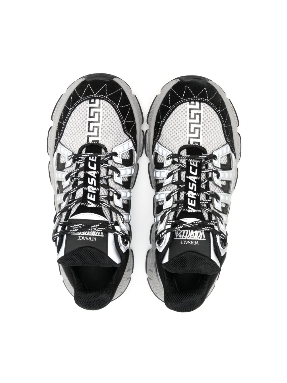 Shop Versace Trigreca Low-top Sneakers In Black