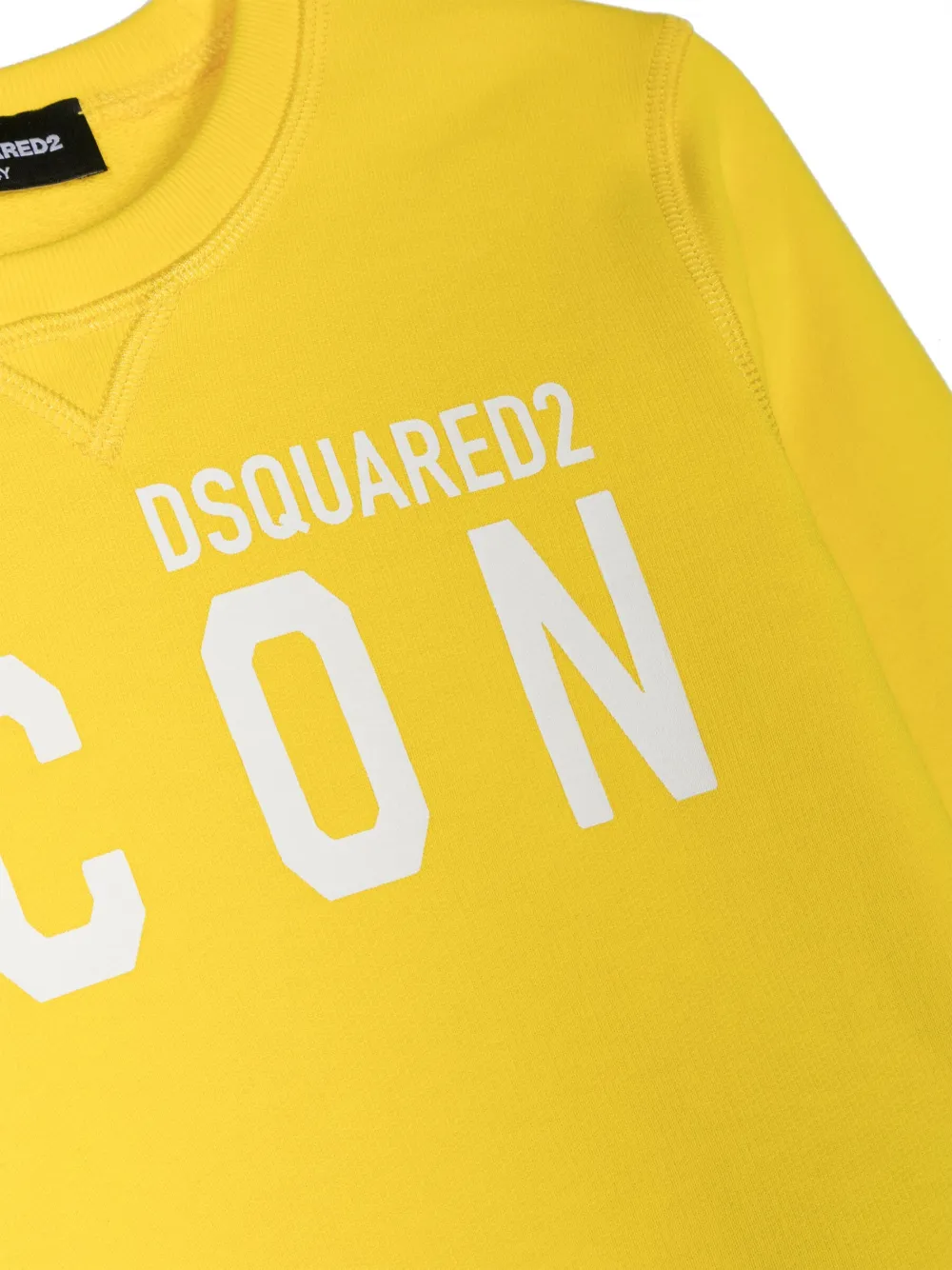 Dsquared2 Logo-print Cotton Sweatshirt In Yellow
