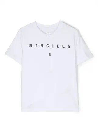 MM6 Maison Margiela Kids logo-print Cotton T-shirt | White