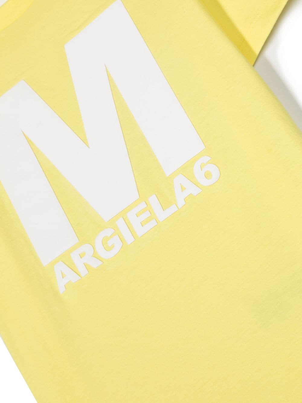 Shop Mm6 Maison Margiela Logo-print Cotton T-shirt In Yellow
