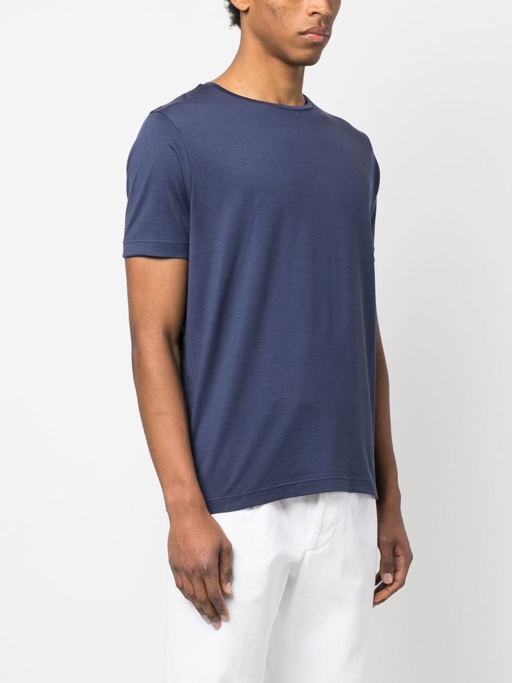 Shop Colombo Silk-cotton T-shirt In Blau