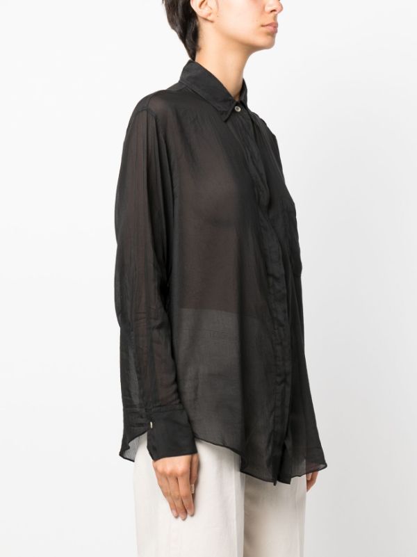 Forte Forte semi-sheer Finish cotton-silk Blend Shirt - Farfetch