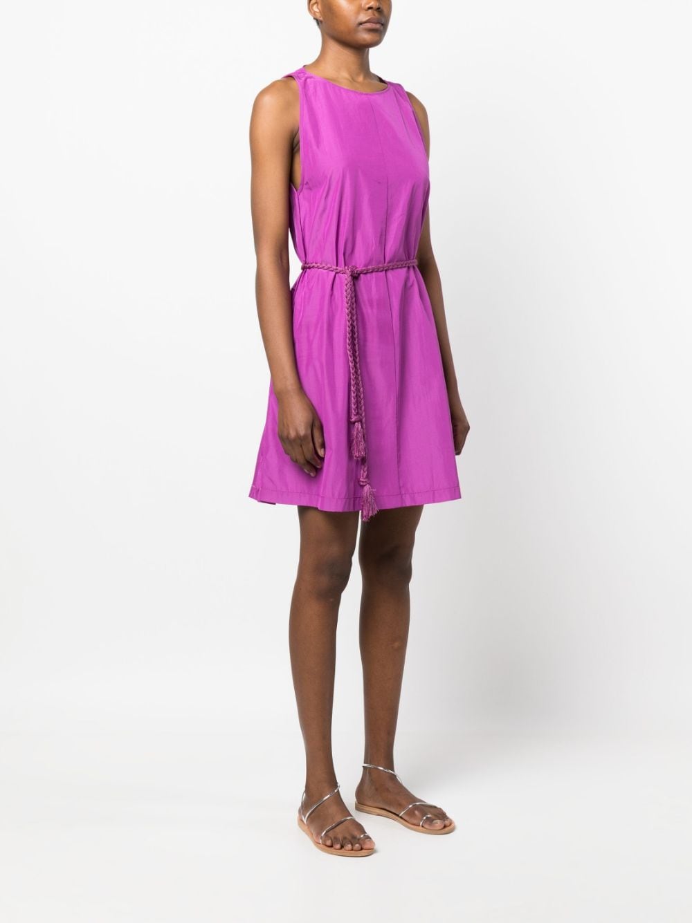 Shop Forte Forte Belted-waist Minidress In Purple