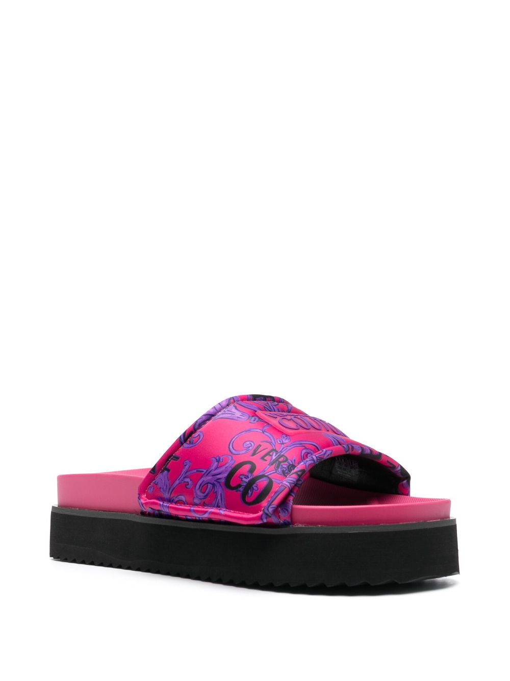 Versace Jeans Couture Slippers met logopatch - Roze