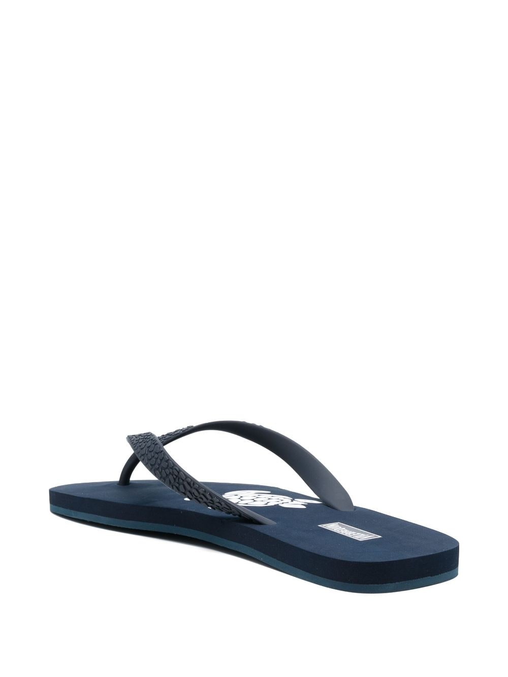 Shop Vilebrequin Graphic-print Logo-patch Flip-flops In Blau