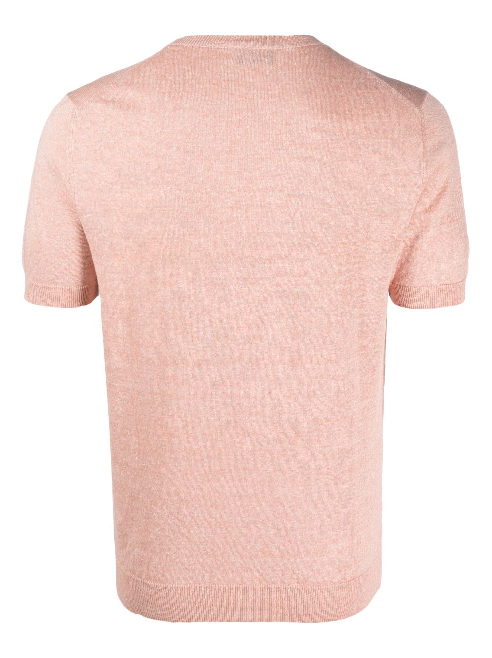 Shop Barba Ribbed-trim Marl-knit T-shirt In Pink