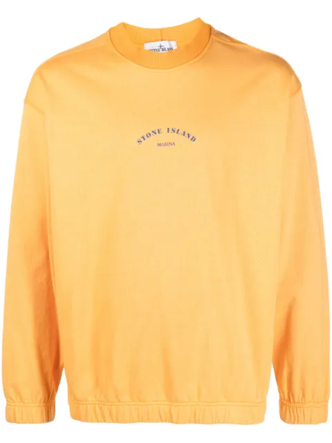 Stone Island logo-print long-sleeve sweatshirt 