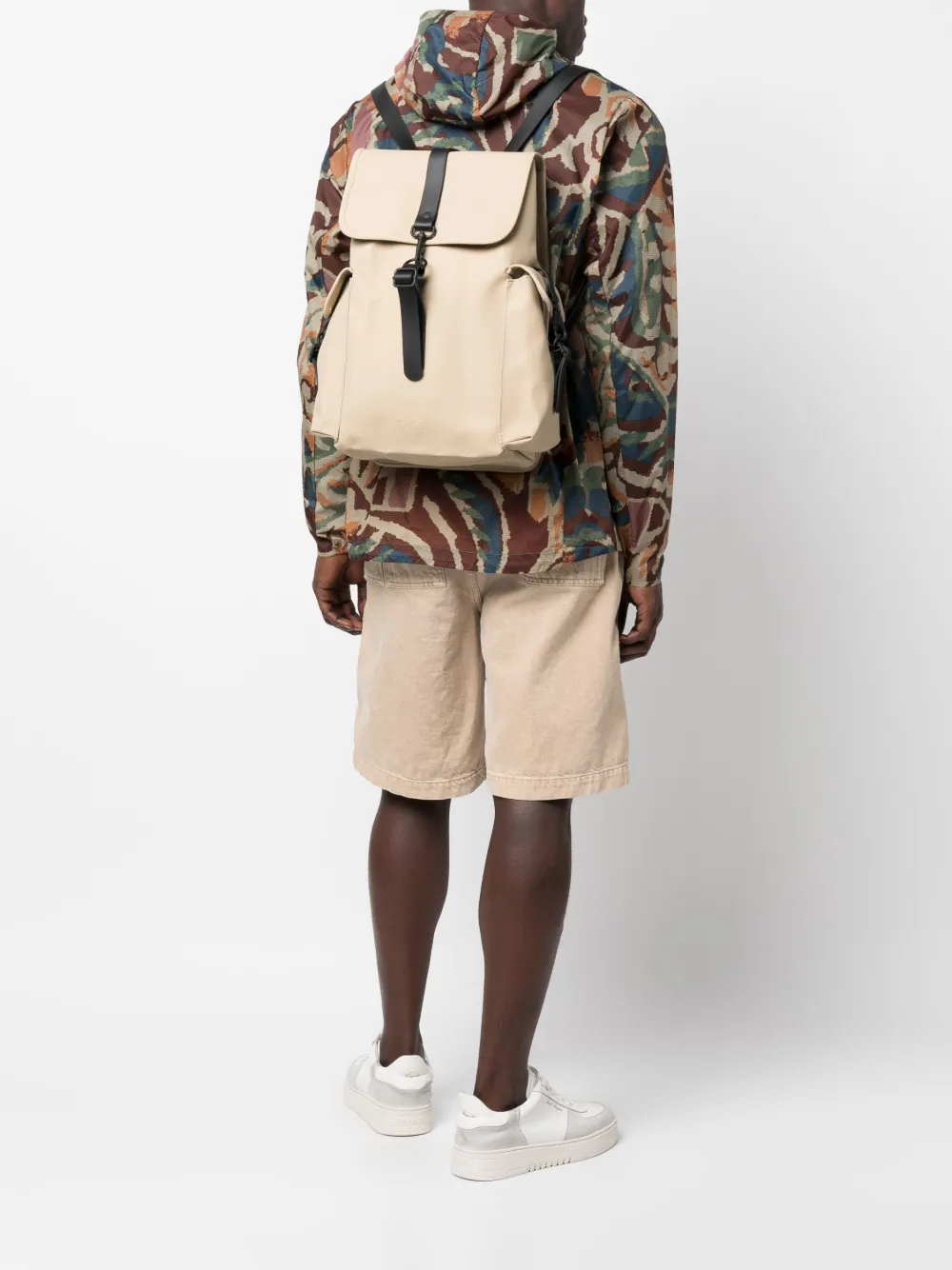 Rains Rugzak met logo-reliëf - Beige