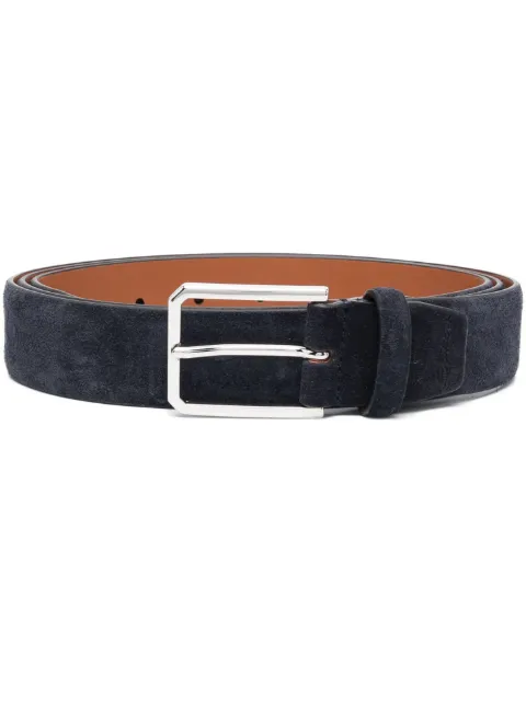 Santoni rectangular buckle leather belt