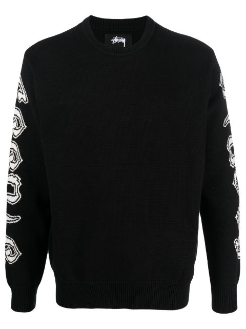 Stüssy - logo-embroidered cotton sweatshirt