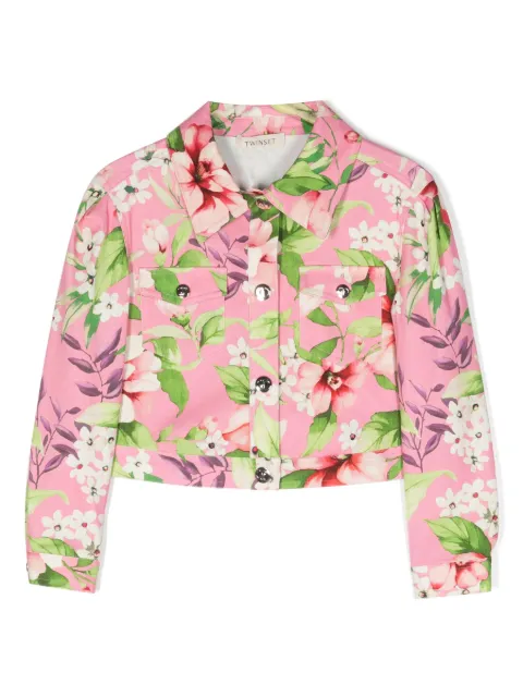 TWINSET Kids - floral-print long-sleeve jacket