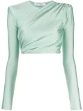 Amen draped-detail cropped top - Green