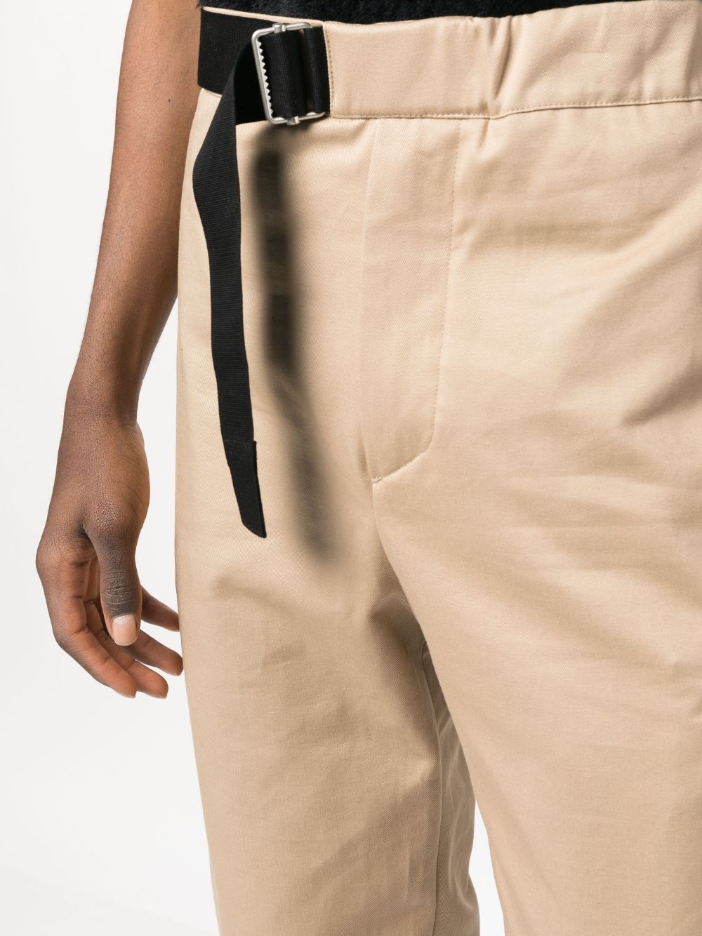 Shop Oamc Side Buckle-fastening Trousers In Brown