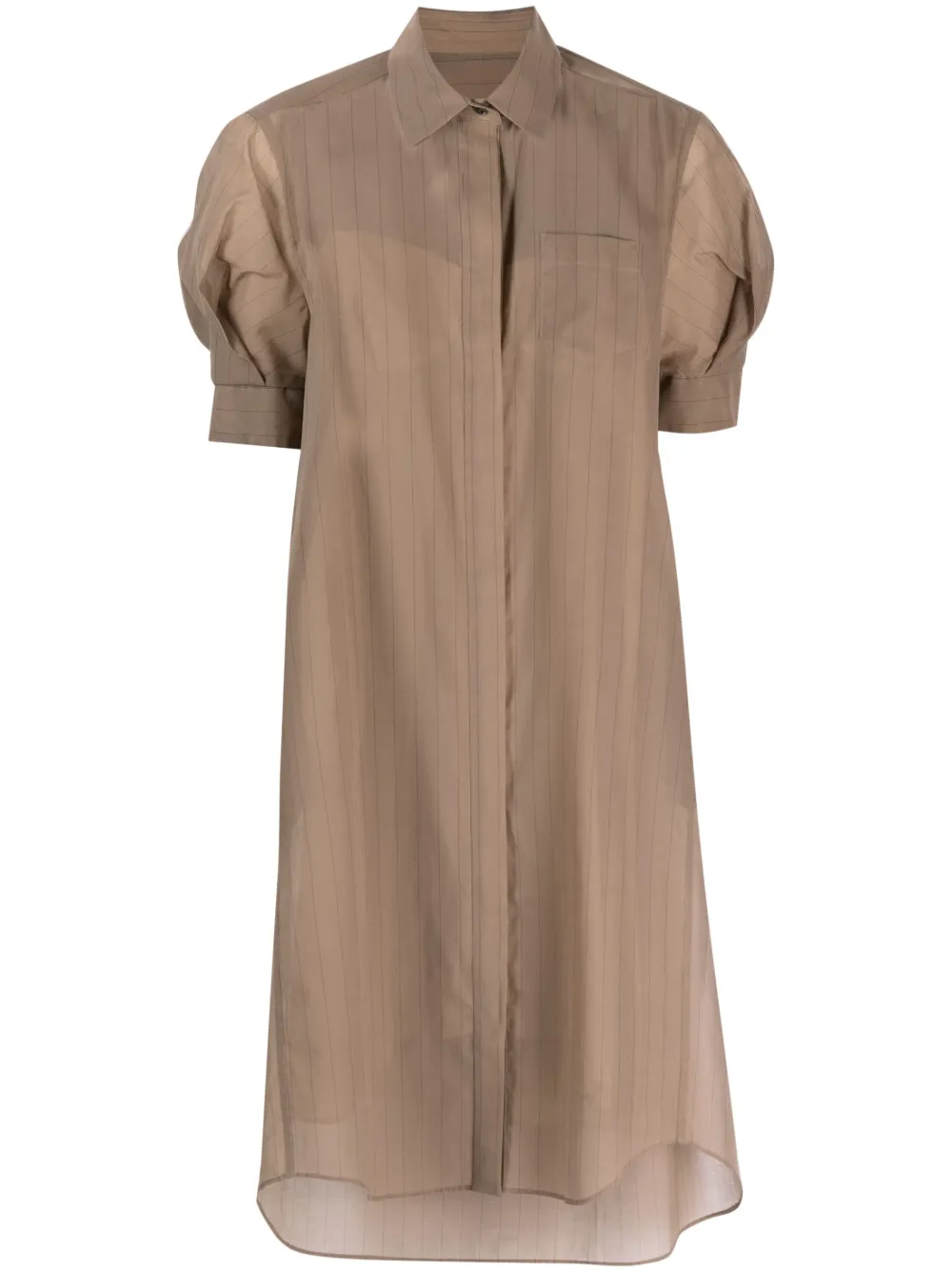 sacai striped shirt dress - Neutrals