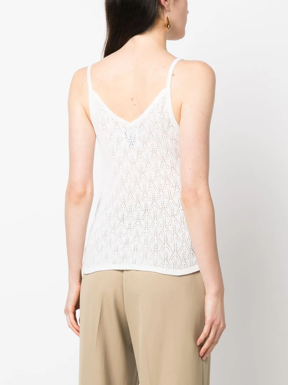 Barrie Spaghetti-strap Cashmere Top In Neutrals