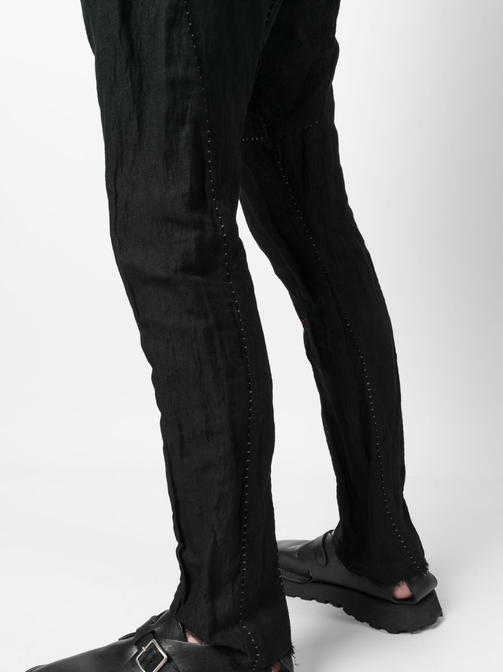 Shop Masnada Cotton-blend Tapered Trousers In Schwarz